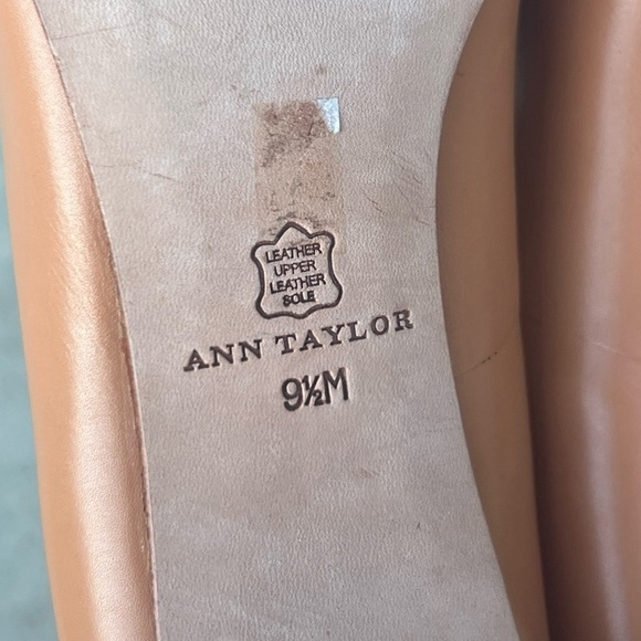 Ann Taylor camel brown buttery leather peep toe heels shoes size 9.5 - Picture 10 of 10